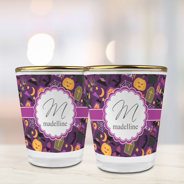 Halloween Glass Shot Glass - with gold rim - LIFESTYLE