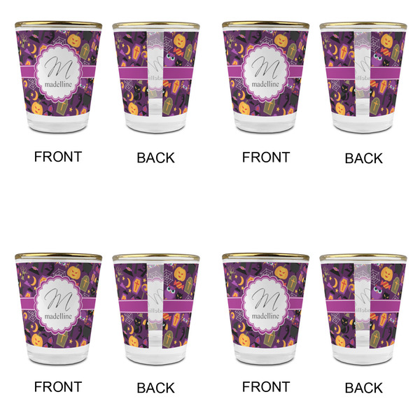 Halloween Glass Shot Glass - with gold rim - Set of 4 - APPROVAL