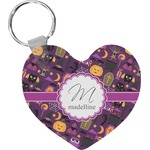 Halloween Heart Plastic Keychain w/ Name and Initial