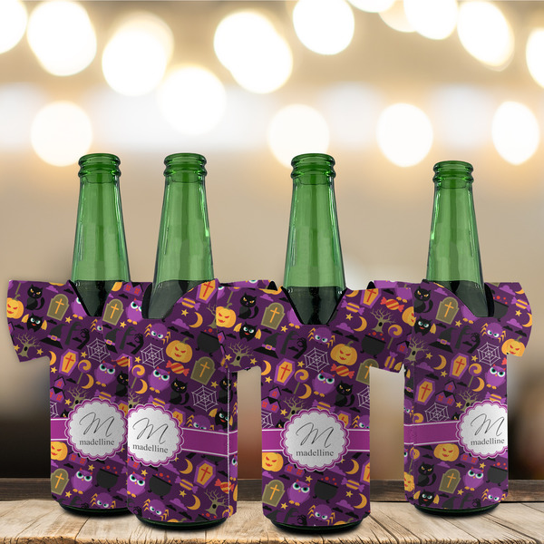 Halloween Jersey Bottle Cooler - Set of 4 - LIFESTYLE