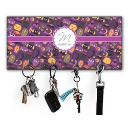 Halloween Key Hanger w/ 4 Hooks w/ Name and Initial