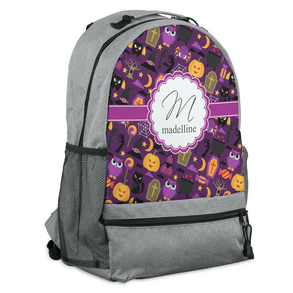 Custom Halloween Backpack - Grey (Personalized)
