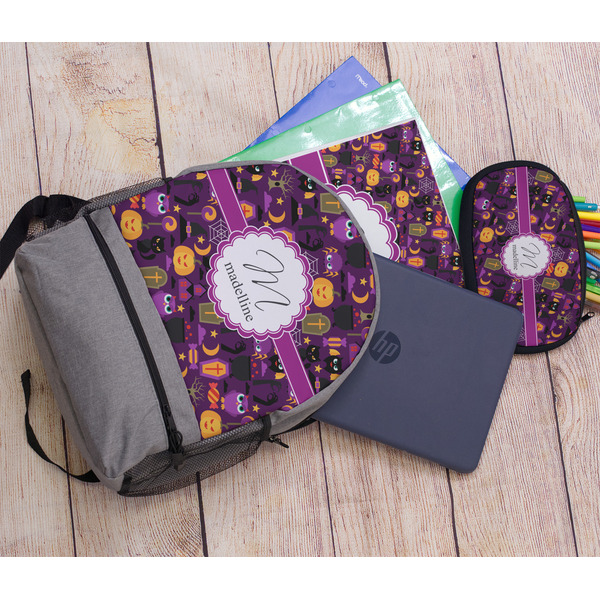 Halloween Large Backpack - Gray - With Stuff