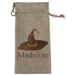 Halloween Large Burlap Gift Bag - Front (Personalized)