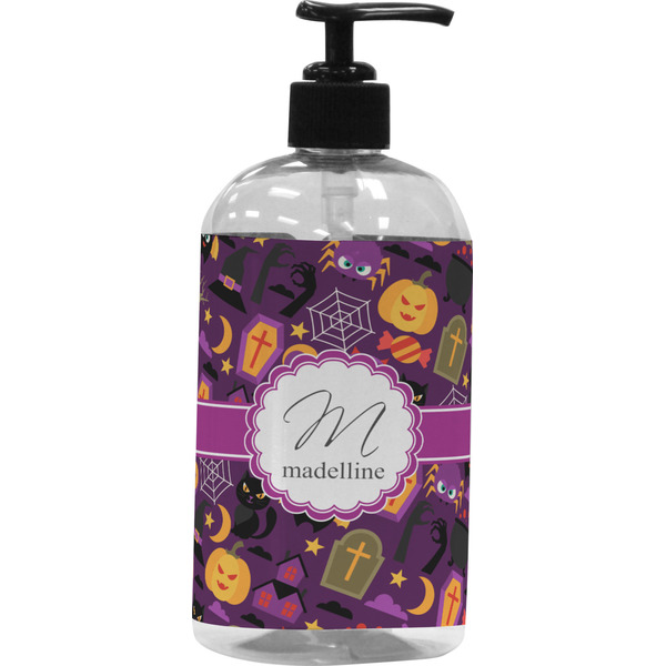 Custom Halloween Plastic Soap / Lotion Dispenser (16 oz - Large - Black) (Personalized)