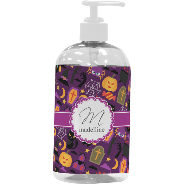 Custom Halloween Plastic Soap / Lotion Dispenser (16 oz - Large - White) (Personalized)