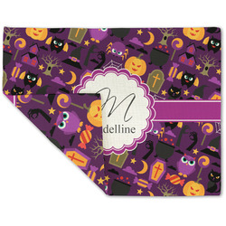 Halloween Double-Sided Linen Placemat - Single w/ Name and Initial