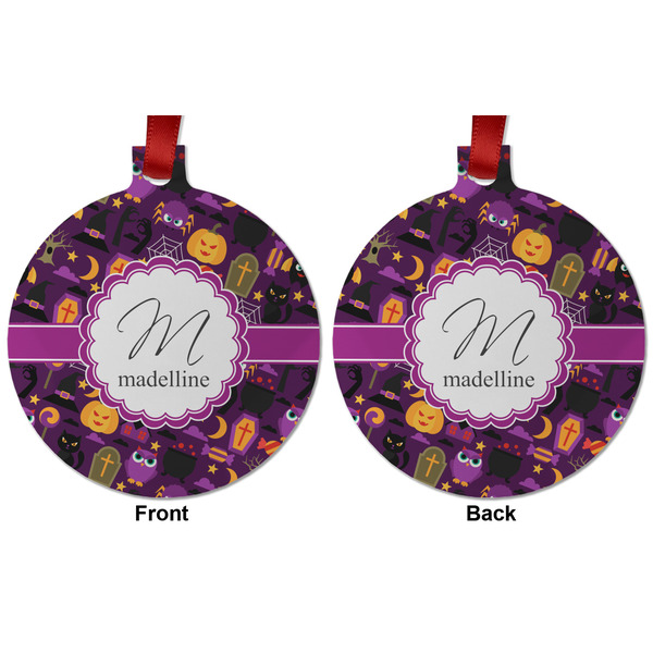 Halloween Metal Ball Ornament - Front and Back