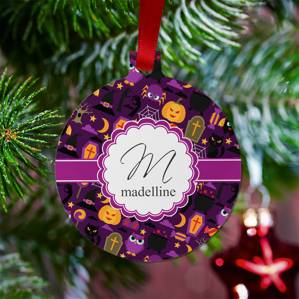 Halloween Metal Ball Ornament - Lifestyle