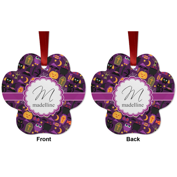 Halloween Metal Paw Ornament - Front and Back
