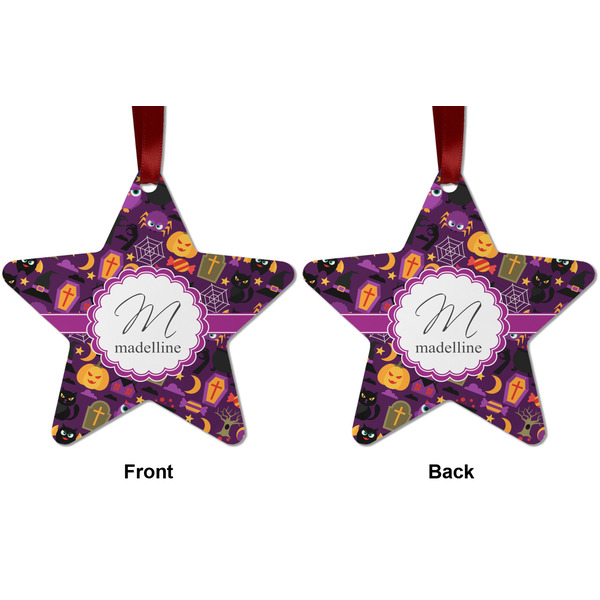 Halloween Metal Star Ornament - Front and Back