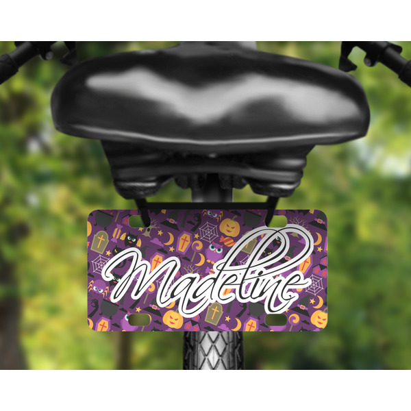 Halloween Mini License Plate on Bicycle