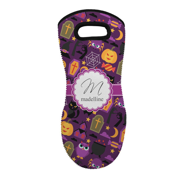 Custom Halloween Neoprene Oven Mitt w/ Name and Initial