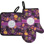 Halloween Oven Mitt & Pot Holder Set w/ Name and Initial