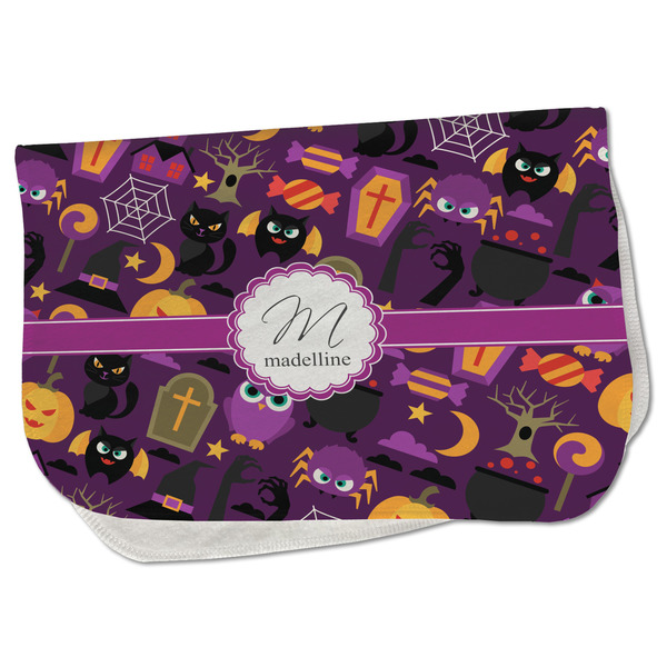 Custom Halloween Burp Cloth - Fleece w/ Name and Initial