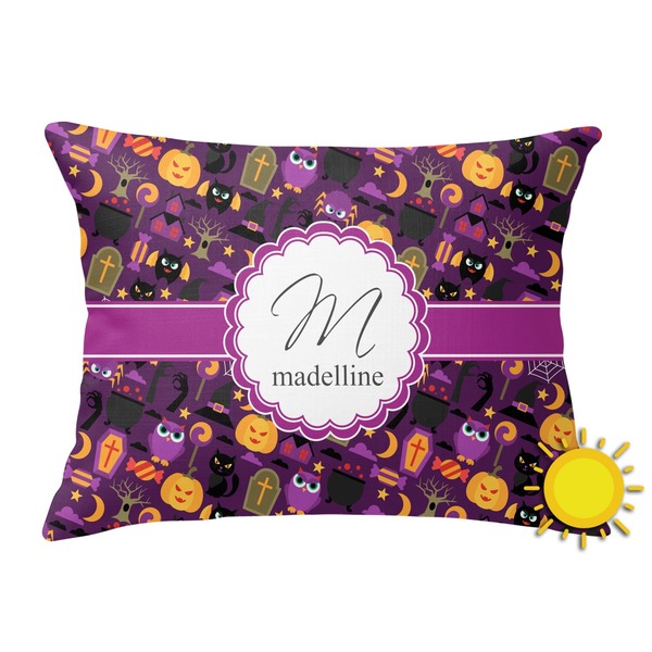 Custom Halloween Outdoor Throw Pillow (Rectangular) (Personalized)