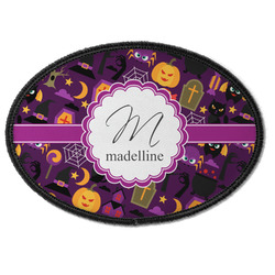 Halloween Iron On Oval Patch w/ Name and Initial