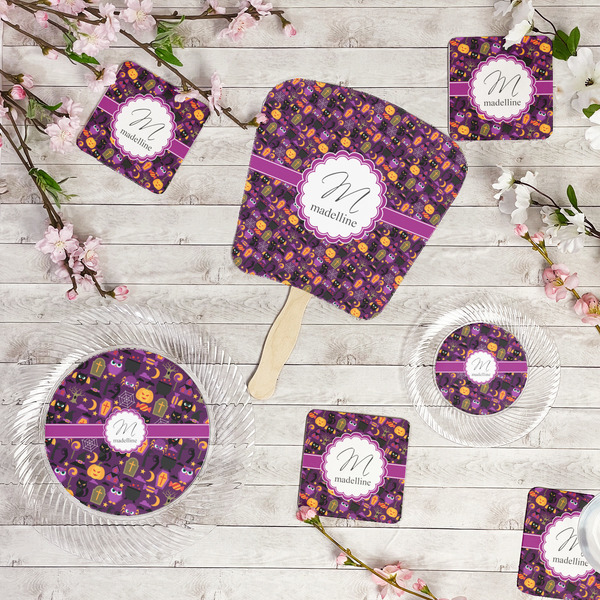 Halloween Party Supplies Combination Image - All items - Plates, Coasters, Fans