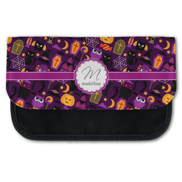 Custom Halloween Canvas Pencil Case w/ Name and Initial