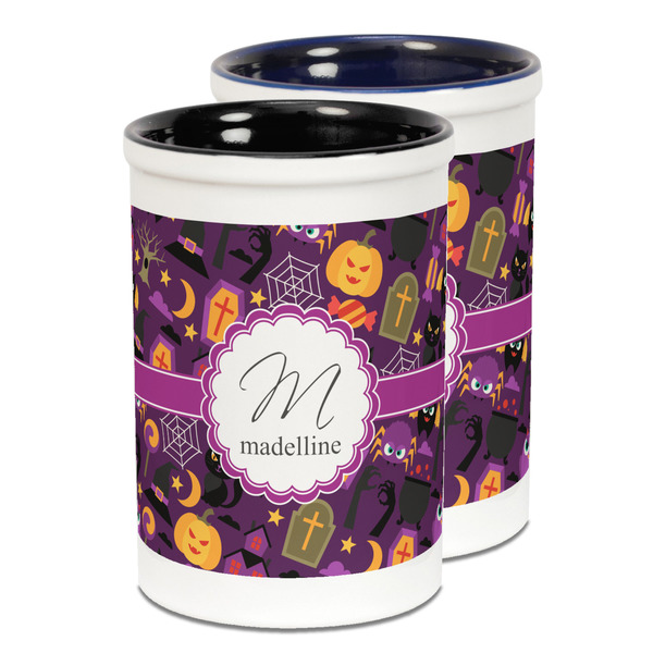 Custom Halloween Ceramic Pencil Holder - Large