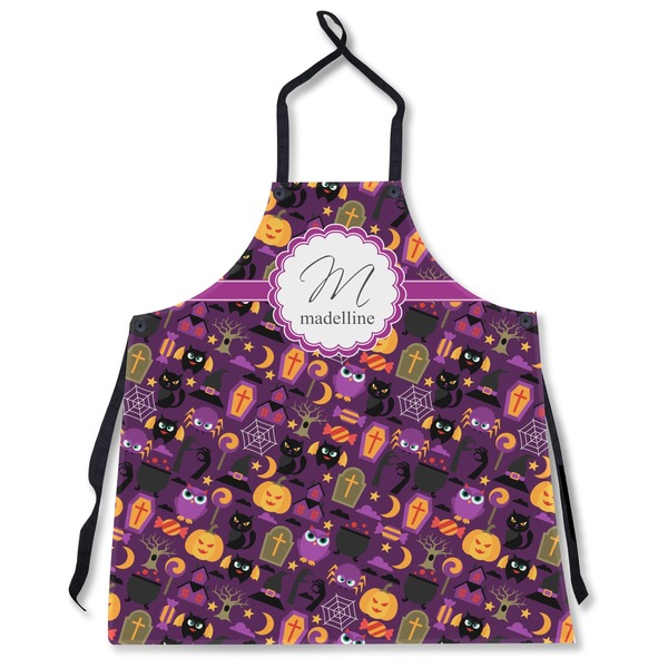 Custom Halloween Apron Without Pockets w/ Name and Initial