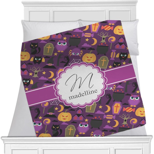 Custom Halloween Minky Blanket - Twin / Full - 80"x60" - Double Sided (Personalized)