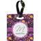 Halloween Plastic Luggage Tag - Square w/ Name and Initial