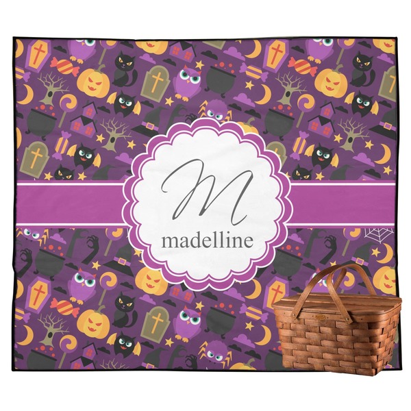Custom Halloween Outdoor Picnic Blanket (Personalized)