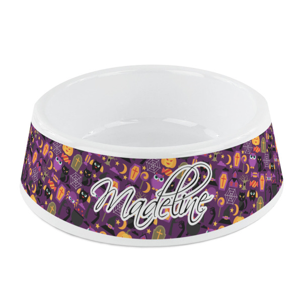 Custom Halloween Plastic Dog Bowl - Small (Personalized)