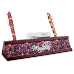 Halloween Red Mahogany Nameplate with Business Card Holder (Personalized)