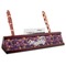 Halloween Red Mahogany Nameplates with Business Card Holder - Angle