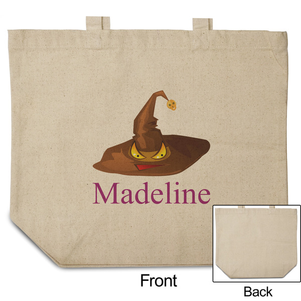 Halloween Reusable Cotton Grocery Bag - Front & Back View