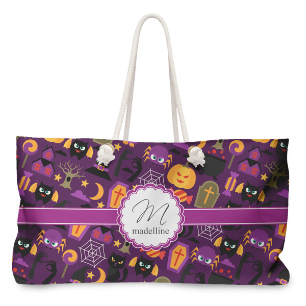 Custom Halloween Large Tote Bag with Rope Handles (Personalized)