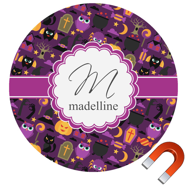 Custom Halloween Round Car Magnet - 6" (Personalized)