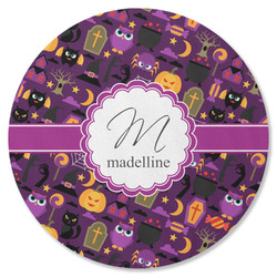 Halloween Round Rubber Backed Coaster (Personalized)