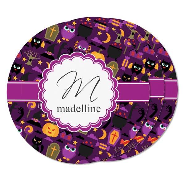 Halloween Round Fridge Magnet - THREE