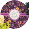 Halloween Round Linen Placemats - Front (w flowers)
