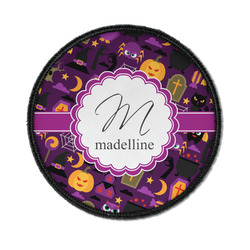 Halloween Iron On Round Patch w/ Name and Initial