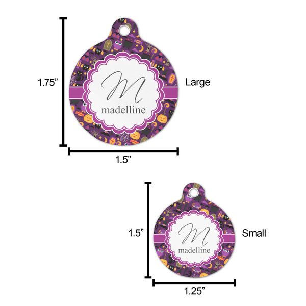 Halloween Round Pet ID Tag - Large - Comparison Scale