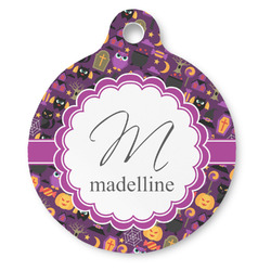 Halloween Round Pet ID Tag (Personalized)