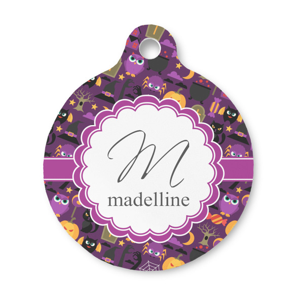 Custom Halloween Round Pet ID Tag - Small (Personalized)