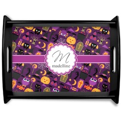Halloween Black Wooden Tray - Large (Personalized)