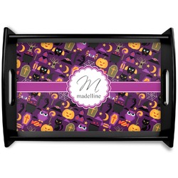 Halloween Black Wooden Tray - Small (Personalized)
