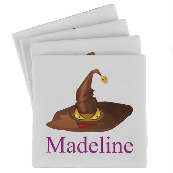 Custom Halloween Absorbent Stone Coasters - Set of 4 (Personalized)
