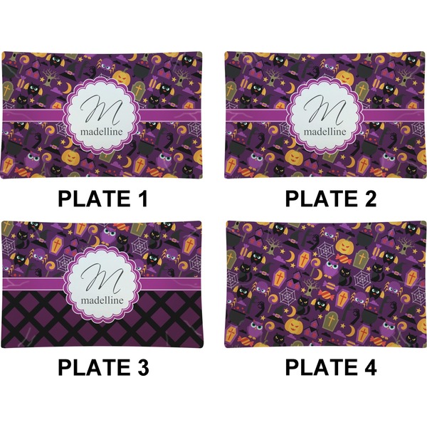 Halloween Set of Rectangular Dinner Plates (Approval)