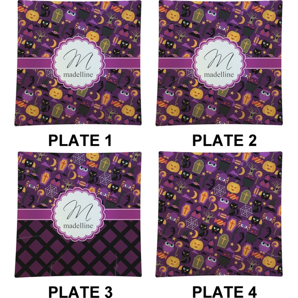 Halloween Set of Square Dinner Plates (Approval)