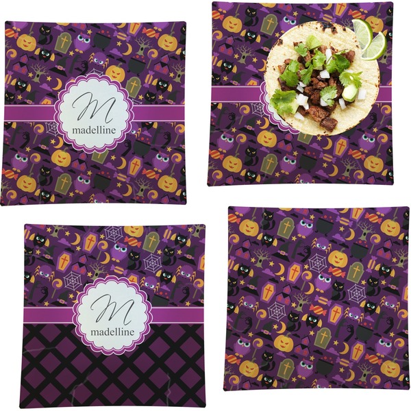 Halloween Set of Square Dinner Plates