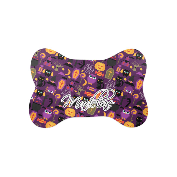 Custom Halloween Bone Shaped Dog Food Mat (Small) (Personalized)