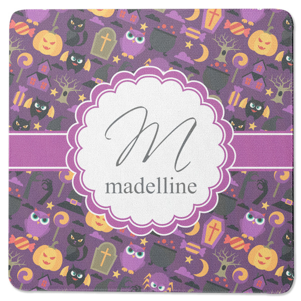 Custom Halloween Square Rubber Backed Coaster (Personalized)