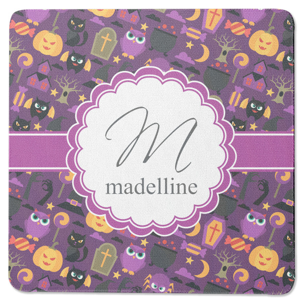 Custom Halloween Square Rubber Backed Coaster (Personalized)